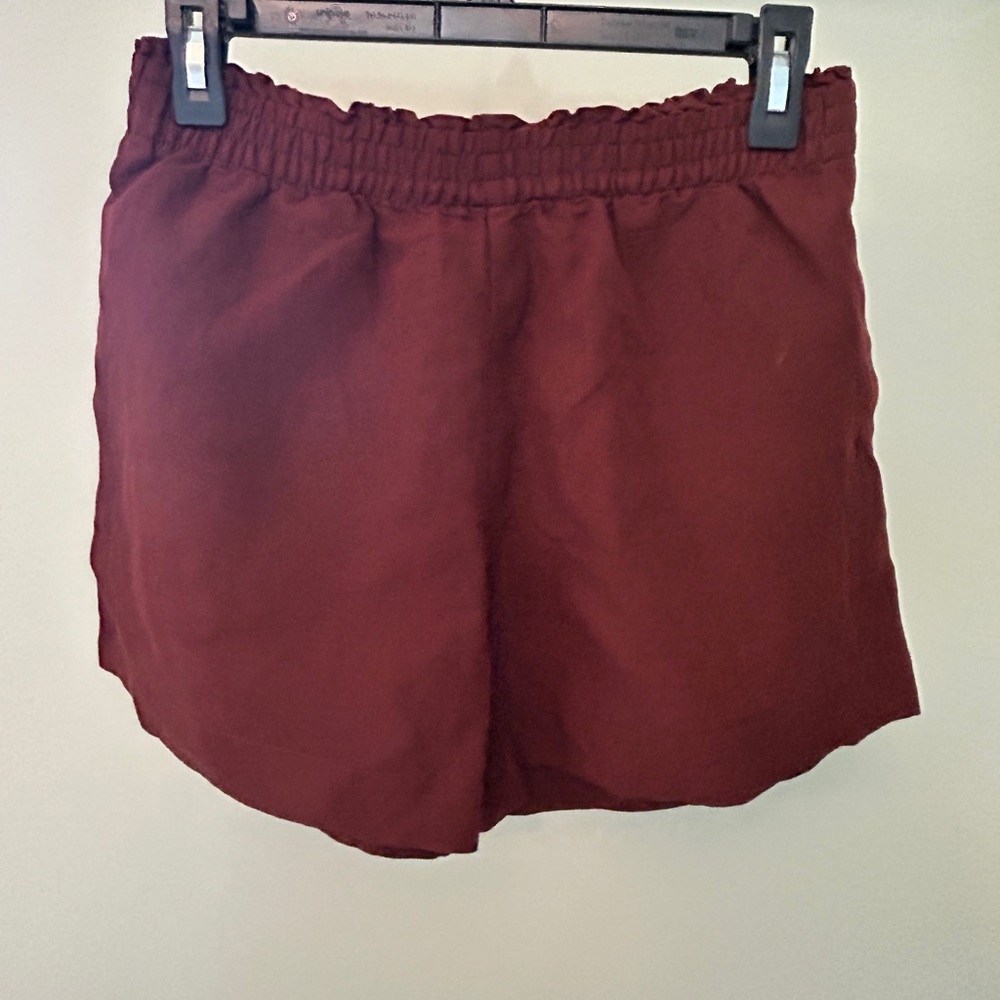 H&M Burgundy High Waist Shorts